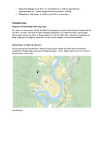 Oversiktskart som viser eiendommen på Rugmland med nabolag og infrastruktur.