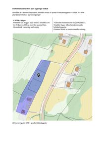 Situasjonsplan som viser eiendommen (markert blått) i forhold til nabolaget, veier (Lysgårdveien, Fylkesveg 311) og topografi.
