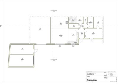 Etasjeplan (Plan U) som viser romfordeling, arealer og veggkonstruksjoner for en bolig.