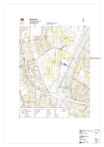 Situasjonsplan (Basiskart) som viser eiendomsgranser, bygninger, veier og infrastruktur i området.