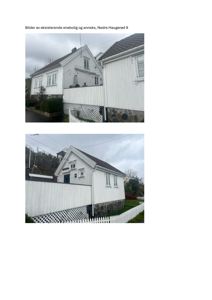 Fotografier av en eksisterende enebolig og anneks ved Nedre Haugerød 9.