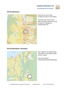 Dokumentet inneholder to kart som viser skredfaresoner og historiske skredhendelser i et område.