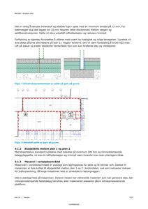 Bildet viser en etasjeplan (plan 1 og plan 2) med romfordeling, vegger og dimensjoner, som er en del av en akustisk notat.