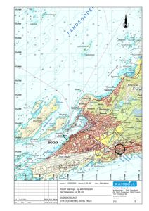 Oversiktskart (situasjonsplan) som viser topografi, vegnett og bygningsplassering i Bodo.