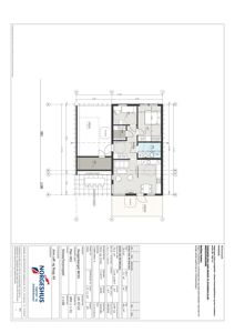 Etasjeplan for en leilighet (nr 2) i et fleretasjes bygg, som viser romfordeling, vegger og dimensjoner.