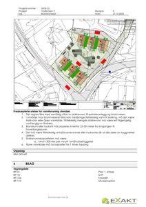 Situasjonsplan som viser plassering av bygninger, vannkilder og brannvesen på tomten.