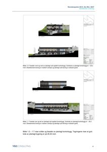 Bildet viser fasadetegninger (opprikk) av en planlagt kontorbygning sett fra nord, vest, sør og øst.