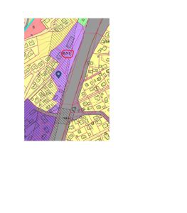 Situasjonsplan som viser tomtegrenser, arealbruksinndeling (fargekodet), veier og nabolag.