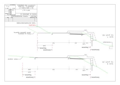 Snittegning (Snitt 6 og Snitt 7) som viser grunnvannsnivå, grunnforhold og konstruksjonsdybde.