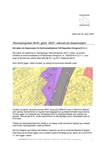 Et utdrag fra kommunes kartside som viser eiendommen med overlagte arealplaner (fargekodet) og topografi.