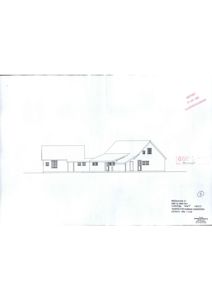 Fasadetegning som viser bygningens utseende sett fra en bestemt vinkel.