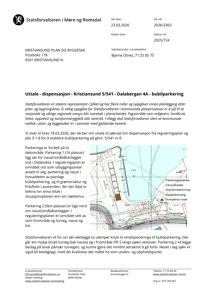 Situasjonsplan som viser plassering av en ny bobilparkeringsanlegg i forhold til eksisterende infrastruktur, vannverk og vegnett.