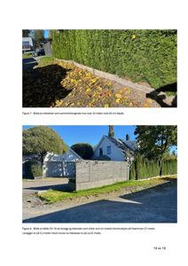 To fotografier som viser en trebekker og en levegge i en byggesak.