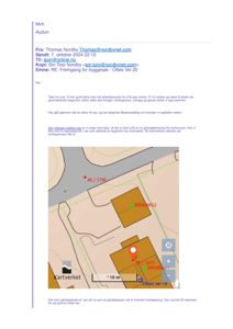 Et kart fra Kartverket som viser eiendomsgrenser og tomtenummerer.