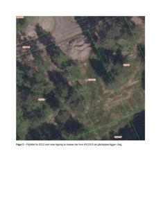 Flyfoto fra 2012 som viser lagring av masser på eiendom 40/1815.