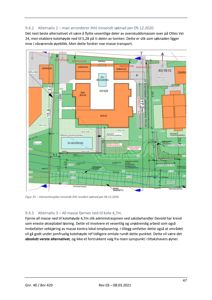 Situasjonsplan som viser tomtens oppriss, bygningers plassering (garasje, bolig, basseng) og terrengforhold.