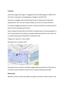 Et kart eller situasjonsplan som viser bygningens plassering i forhold til nabolag og veier.