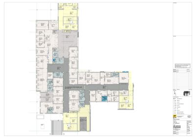 Etasjeplan (1. etasje) for HELSERHUS Fregestad med romfordeling, arealer og funksjoner.