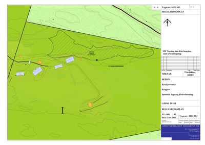 Situasjonsplan (reguleringsplan) som viser tomtens beliggenhet, topografi, eksisterende bygninger og planlagte tiltak.