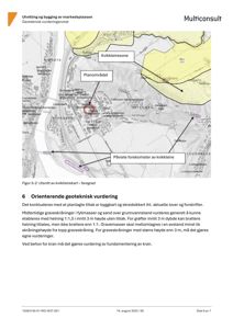 En situasjonsplan eller kartutsnitt som viser et planområde, kvikkleiresoner og geologiske forhold i området.