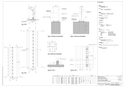 Tegninger som viser detaljerte konstruksjoner og armering for en kunststalsjåp, inkludert snitt, plan og armeringsplan.