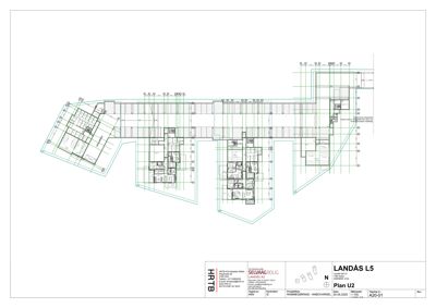 Etasjeplan (Plan U2) som viser romfordeling og veggkonstruksjoner for en bygning.