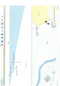 Situasjonsplan som viser tomtens form, høydemål (f.eks. 21590, 21723), en elv eller vannløp, samt en planlagt vei (PEL 180).