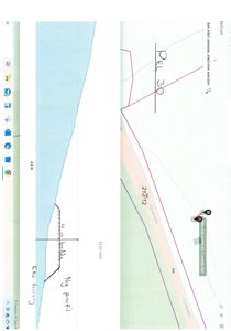 Bildet viser en digital kartvisning (kart.com) med en markert adresse, et punktmerket for eiendommen, og en håndskrevet notis om 'Ny profil' og 'Eks terrenng'.