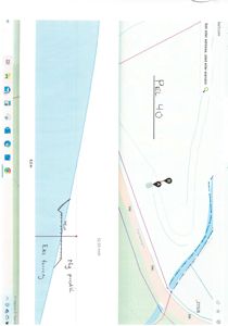 En snittegning som viser et tverrsnitt gjennom et terreng eller en konstruksjon, med merking av eksisterende og nytt terrengnivå.
