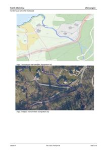 Dokumentet viser to kart over området: et kartutsnitt (Figur 1) og et flyfoto (Figur 2). Begge er hentet fra norgeskart.no og viser topografi, veier og bygninger.
