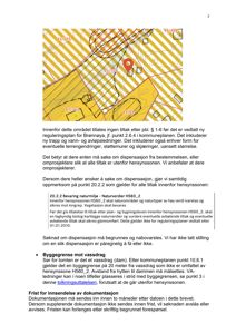 Et kart som viser et område med overlappende reguleringssoner (H560_2) og bygningsnummer, samt en markert punkt 20.2.2.