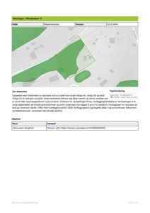 Et kart som viser et område med topografi (konturlinjer) og en grønn markert sonetype, sannsynligvis fra en naturkartlegging.
