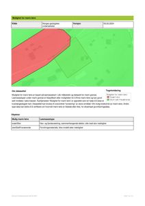 Et kart som viser geologiske data (mulighet for marin leire) overlappet med en bygning eller tomt.