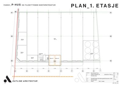 Etasjeplan (1. etasje) som viser romfordeling, arealer og funksjoner i bygningen.