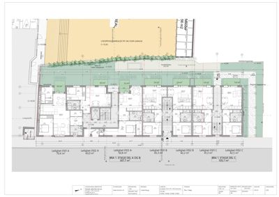 Etasjeplan for BRA 1. etasje som viser romfordeling, arealer og utvendige områder.