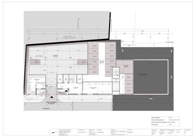 Etasjeplan for garasjekjeller med romfordeling, dimensjoner og arealoppdelinger.
