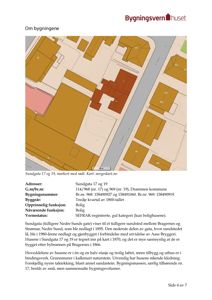 Et kart over Sundgata 17 og 19, markert med rødt, som viser bygningenes plassering i forhold til gater og naboeiendommer.