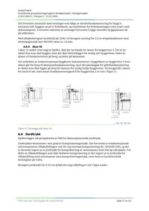 Teknisk detaljtegning som viser beregnede setninger (sinking) for fundamentet i akse 13, basert på geotekniske data.