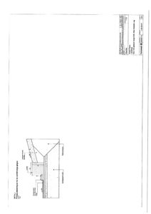 Detaljtegning av en overgang mellom en betongplate og en asfaltbelagt gangvei, med angitte dimensjoner og materialer.