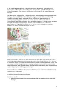 Et dokument fra en byggesak som inneholder tekst om dispensasjon og to kartfigurer (situasjonsplaner) som viser parkeringsanlegg og bebyggelse.