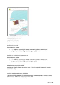 Et utklipp fra en situasjonsplan som viser en tomt med angitte avstander til naboeiendommer og kulturminner.