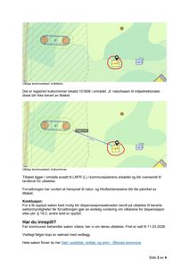 Utklipp fra et kommunekart som viser et område med kulturminner og en planlagt tiltaksplassering.