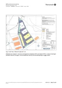 Situasjonsplan som viser tomtens oppdeling, bebyggelse, veier og overvannsledninger.