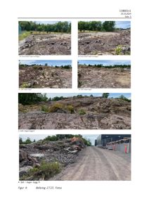 Fotografier av fjell i dagen på byggeområdet (bygget D og E) tatt under befaring 27.7.21.