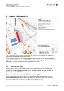 Situasjonsplan som viser tomtens beliggenhet, naboeiendommer og bygningers plassering med overlappende arealer.