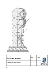 Tegning som viser detaljert brosteinslegging og buesetting med tekniske tegninger og symboler.