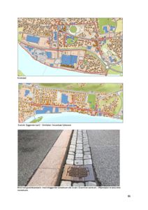 Bildet viser to kart som illustrerer bygningsplassering og infrastruktur i Krokstad og Svelvik, samt et fotografi av en detaljert vegkonstruksjon.