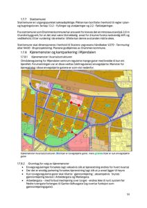 Kart som viser kjøremønster og kvartalsstruktur i Mjøndalen sentrum, med farger som indikerer ulike gategatyper.