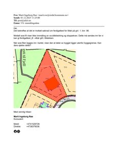 Situasjonsplan som viser bygningens plassering i forhold til eiendoms- og veggrenser.