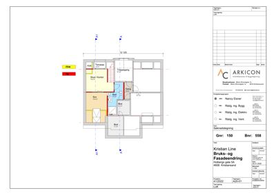 Etasjeplan for et loft (A20-01) som viser romfordeling, arealer og veggposisjon.